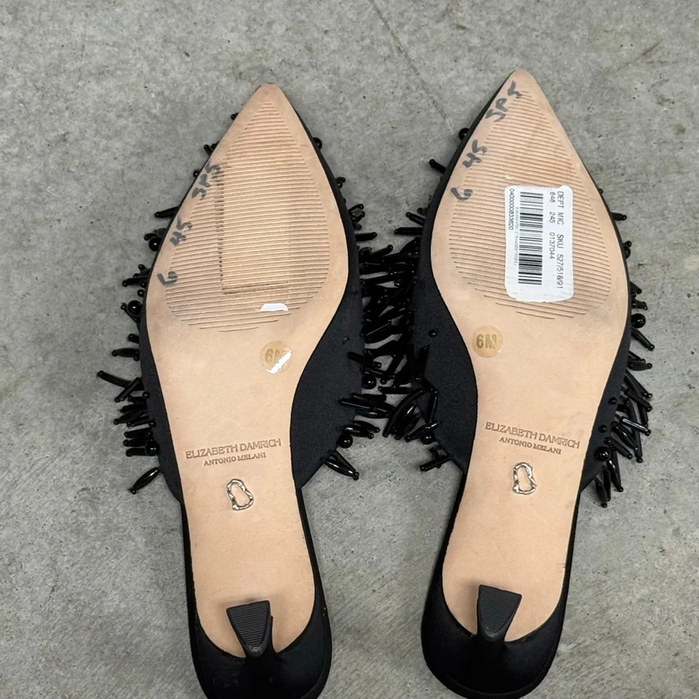 Antonio Melani x Elizabeth Damrich Babe Satin Ornamented Mules - Picture 6 of 8